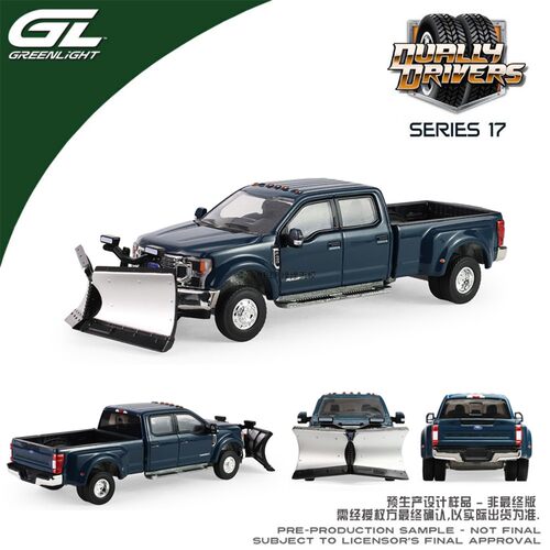 绿光 1:64 2022 福特F-450 双后轮除雪车 反物质蓝 新模具 46170F
