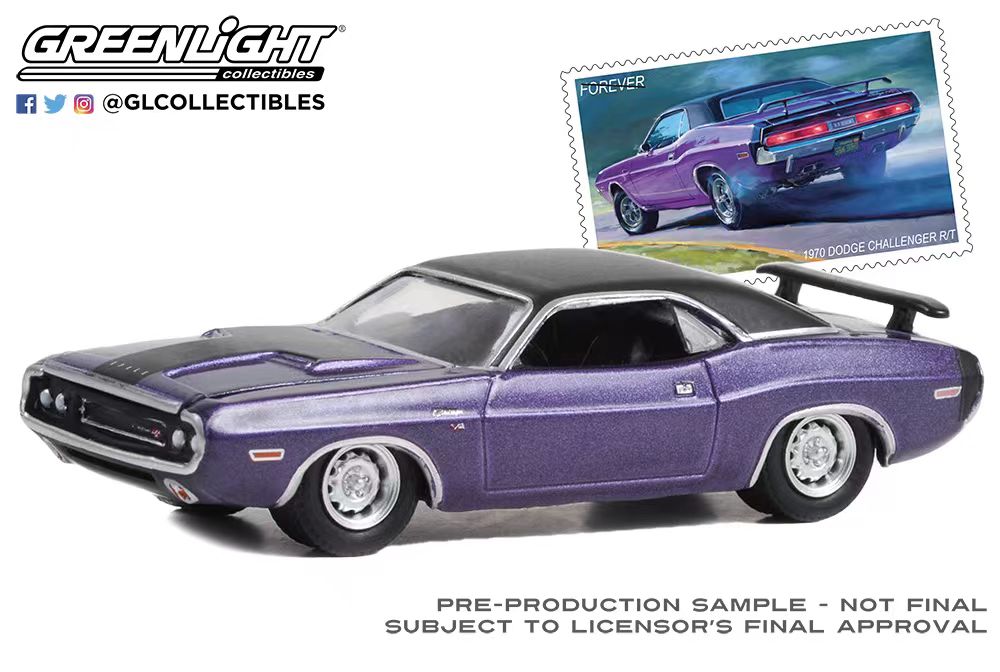 绿光 1:64 1970 DODGE道奇挑战者 R/T（美国邮政）汽车邮票30374