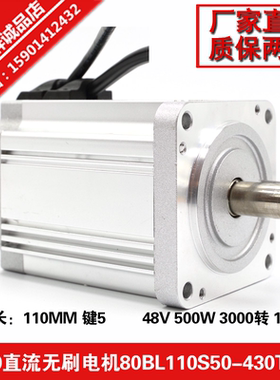 直流无刷电机48V 3000转500W高速无刷马达80BL110S50-430时代超群
