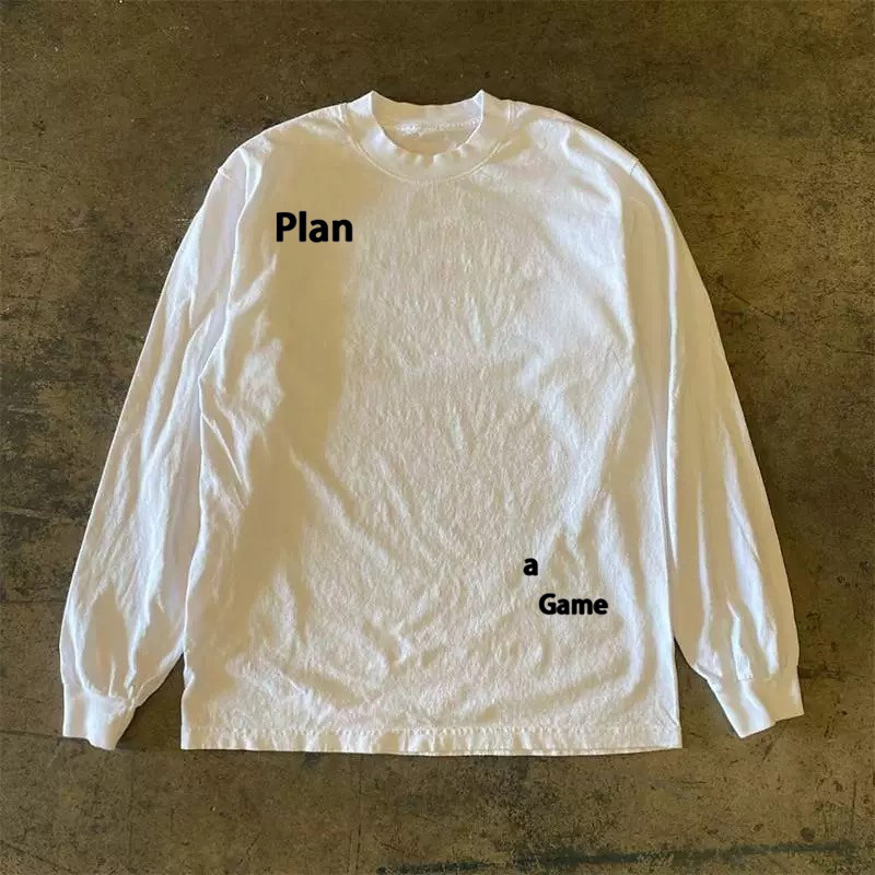 자선단체에 기부하세요 순면 310G은 비침이 없습니다  아메리칸 레트로 오버사이즈 레터 여성용 긴팔 티셔츠 남성용