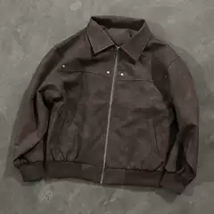 Make Money and Do Charity. Suede American Retro Lapel Leather Jacket for Men, Melard High-End Couple Jacket