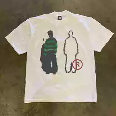 Make Money and Do Charity Three-Thread 260 Pure Cotton Double Yarn Upupxia Upward Hero Couple Women's Loose Short-Sleeved T-Shirt Men's