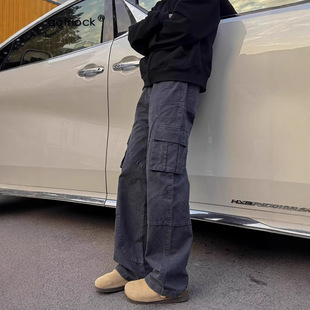 裤 Y2K 美式 复古多口袋工装 女男2024秋潮牌宽松clenfit直筒牛仔裤