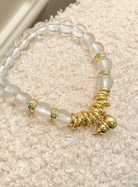 新中式冰透白水晶葫芦手串复古简约时尚百搭轻奢高级感盘缠手饰