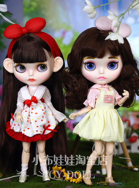 ICY DBS小布娃娃衣服可爱小清新粉嫩波点连衣裙19关节体ob24娃衣