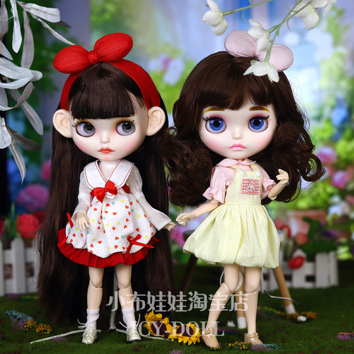 ICY DBS小布娃娃衣服可爱小清新粉嫩波点连衣裙19关节体ob24娃衣