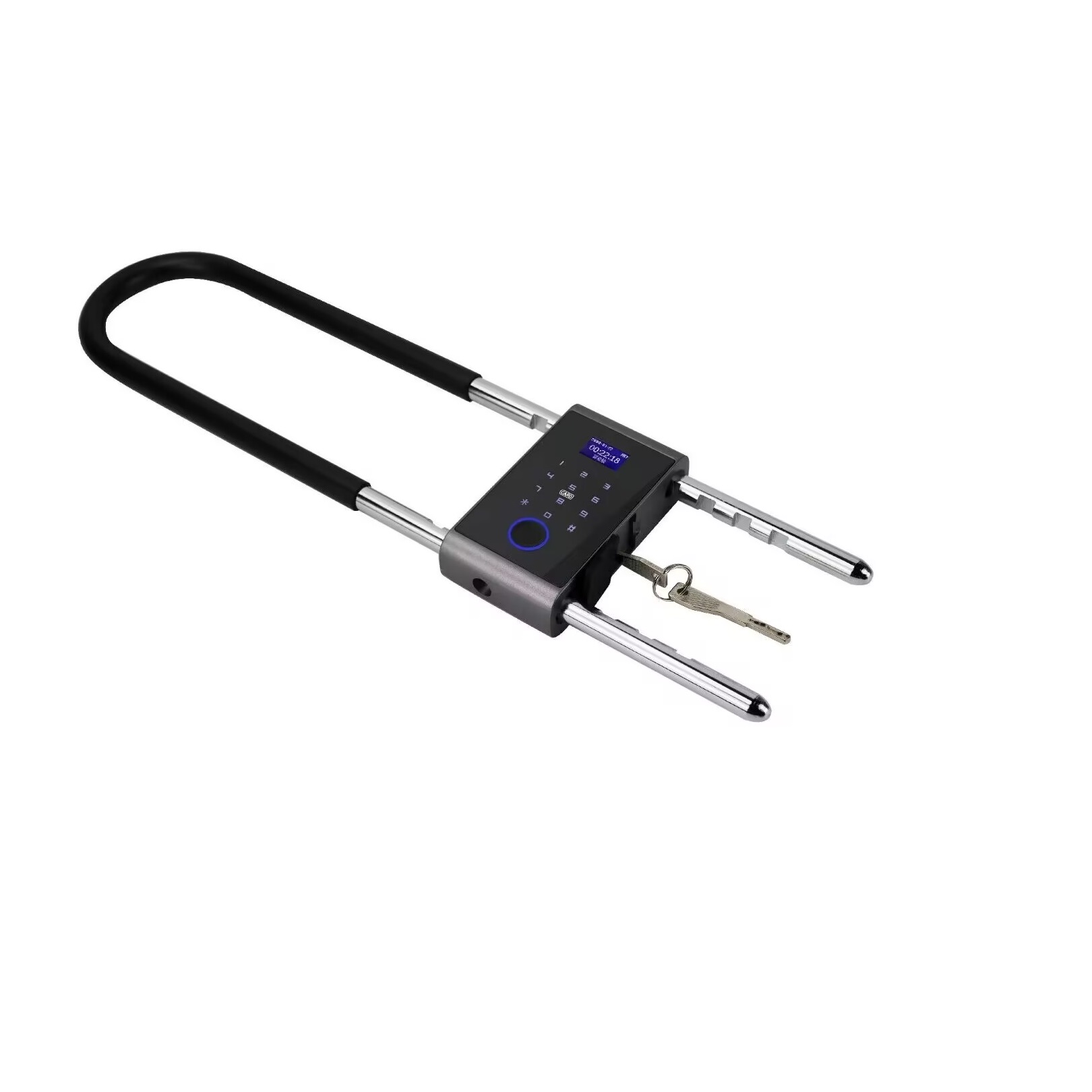 玻璃门智能U型指纹锁u型锁