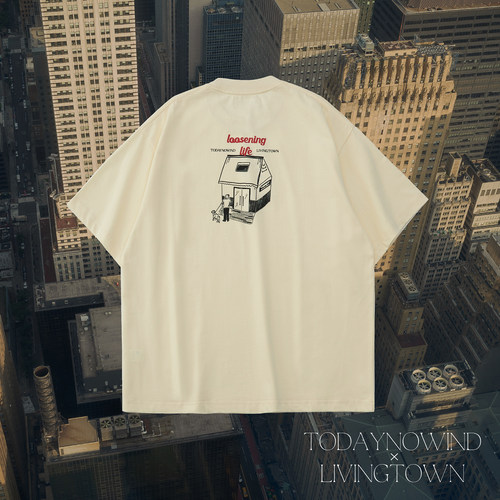 手绘插画宽松短袖T恤todaynowind