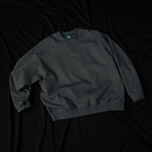 贴布刺绣今日无风卫衣圆领