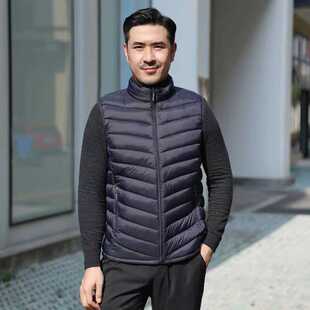 秋冬立领男士棉服外套男马甲保暖中年羽绒棉马夹休闲棉衣背心上衣