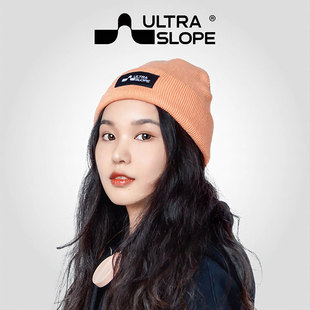ULTRA SLOPE超斜滑雪线帽SOUND POCKET运动针织冷帽内置耳机口袋