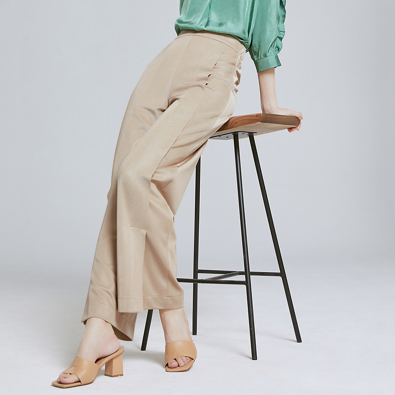 蔚雯高腰通勤长裤直筒裤