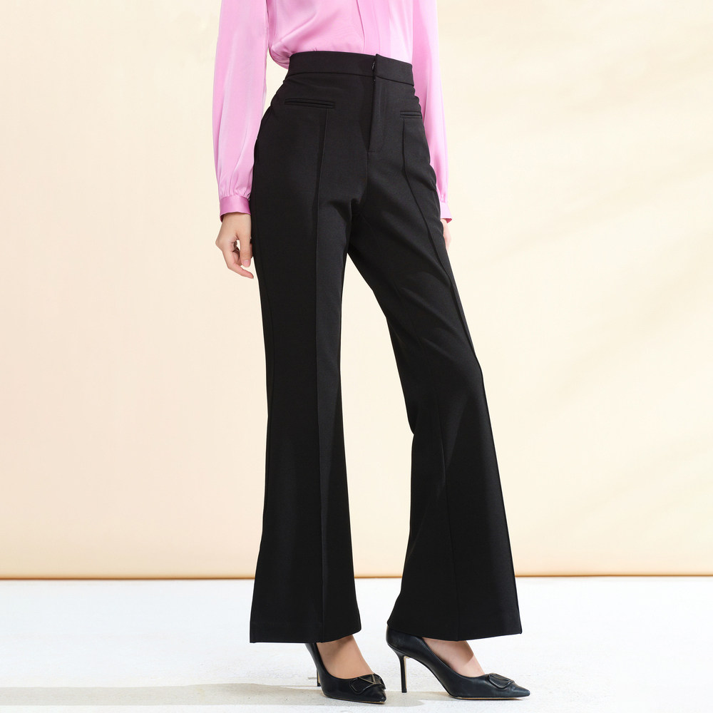 蔚雯高腰气质长裤开叉裤子