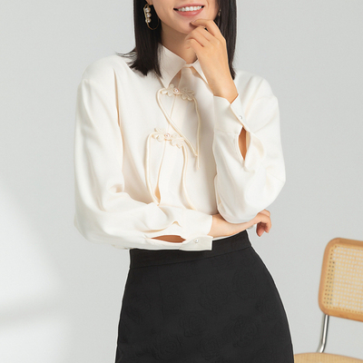 蔚雯新中式长袖盘扣衬衫