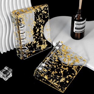 创意活页文件夹a7m5亚克力金箔纸活页外壳追星二次元卡片收藏册本