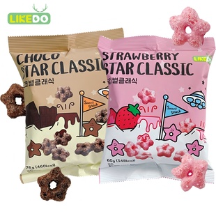 进口零食韩国涞可五角星甜甜圈巧克力草莓味cu便利店同款休闲膨化