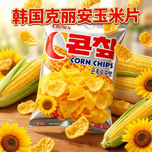 韩国进口零食克丽安玉米片70g