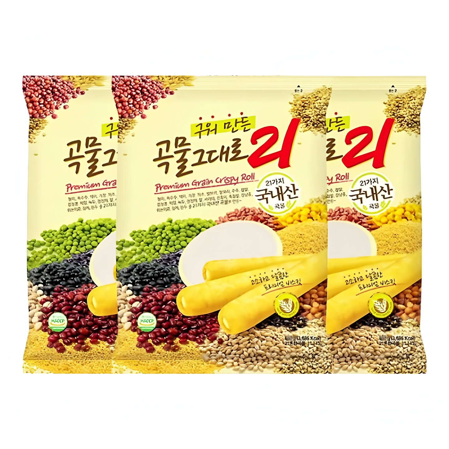 韩国进口爱宝乐园谷物棒能量棒儿童磨牙棒饼干糙米卷80g代餐米果