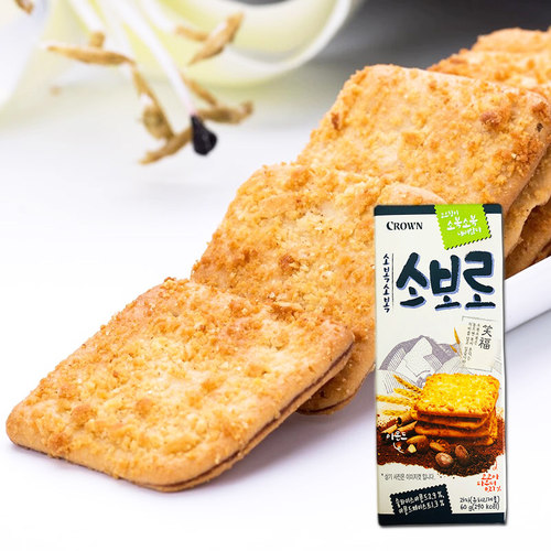 韩国进口零食克丽安笑福饼干60g