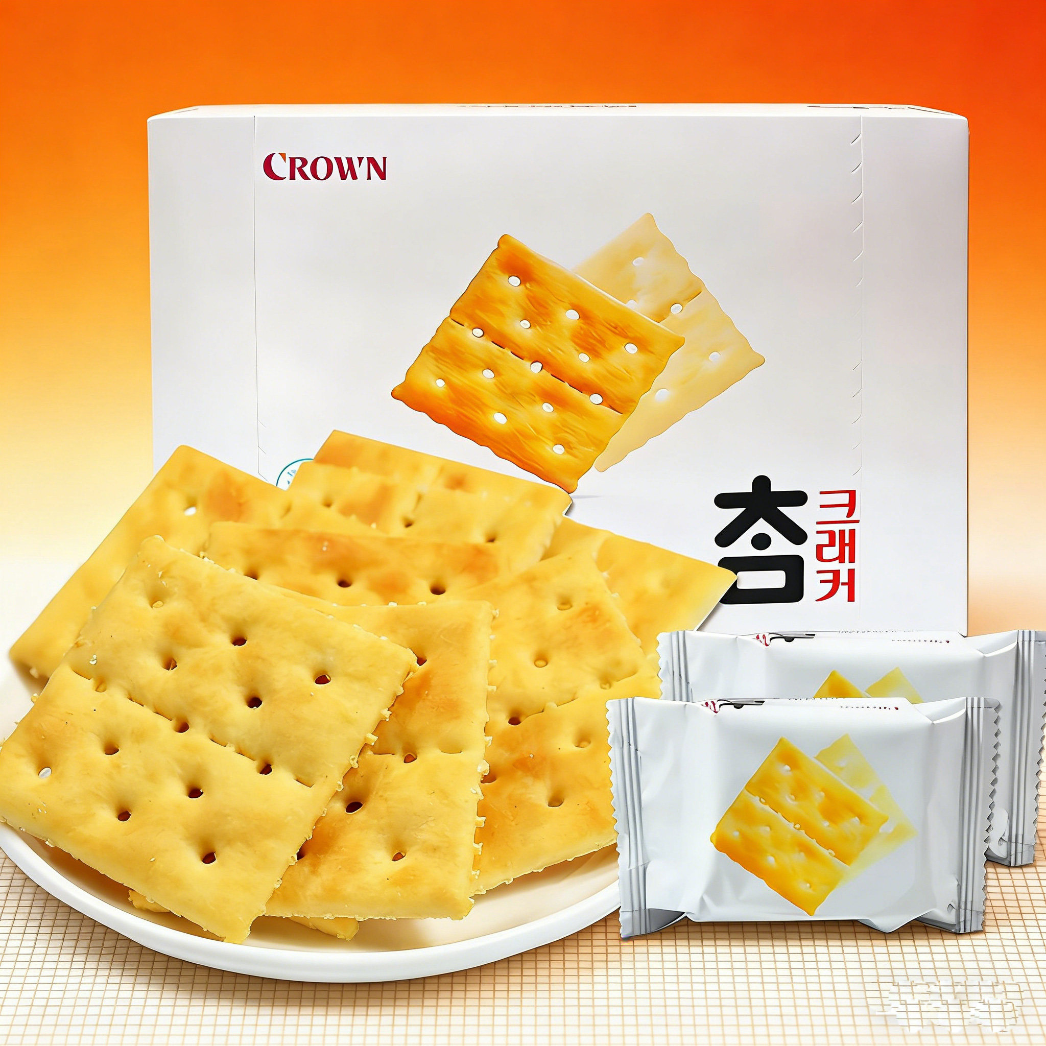韩国进口零食克丽安太口苏打咸味酥性饼干280g零食小吃休闲食品