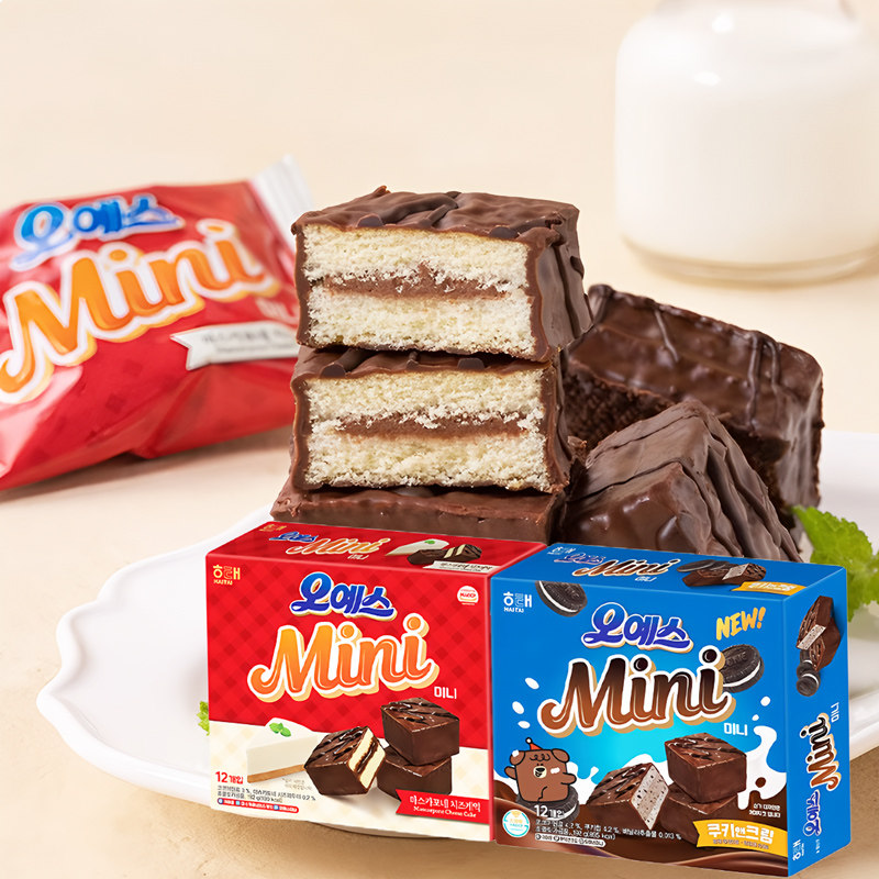 韩国进口海太oyes巧克力夹心蛋糕曲奇奶油夹心派糕点休闲旅游零食