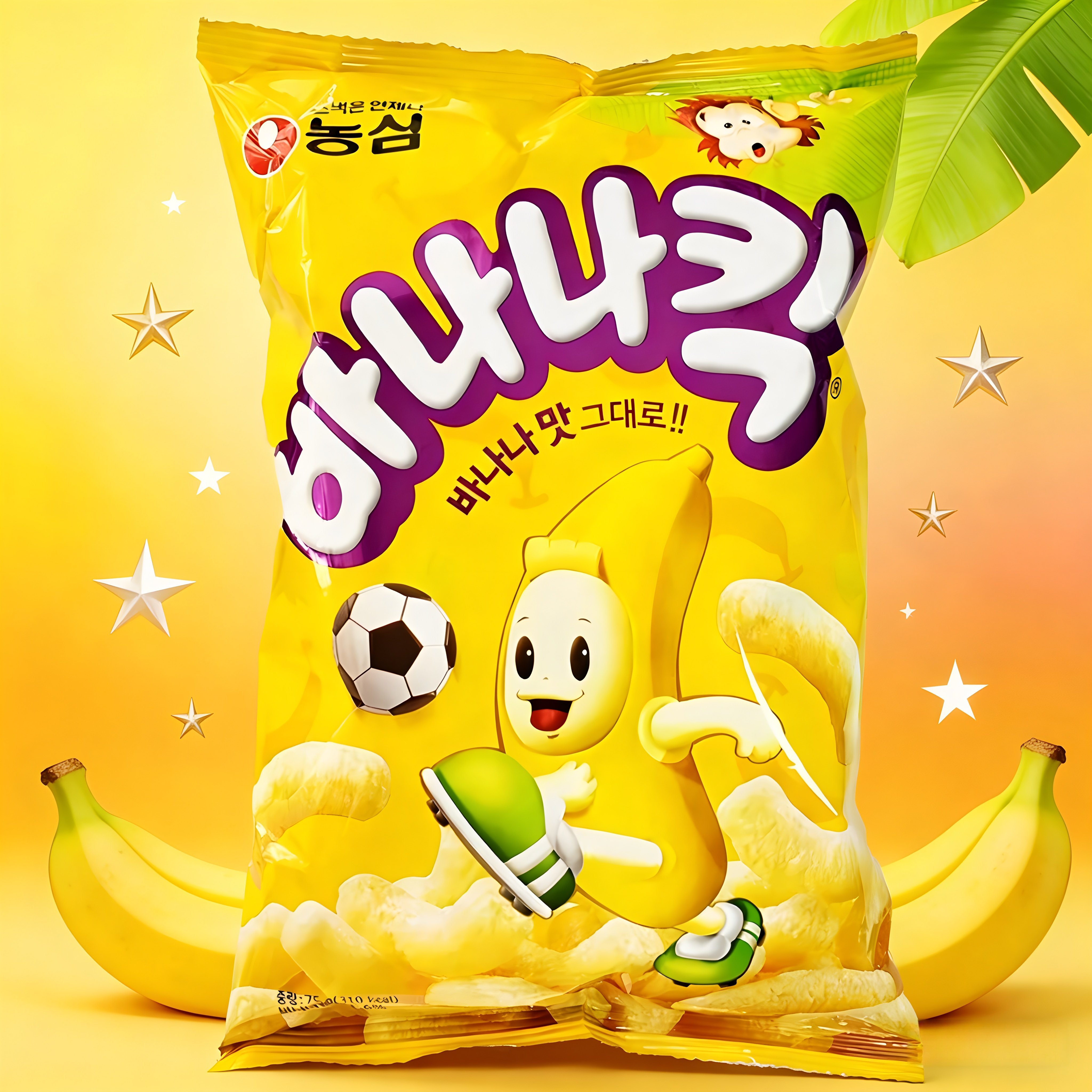 韩国进口农心香蕉条75g袋装膨化香甜味脆条零食小吃休闲食品