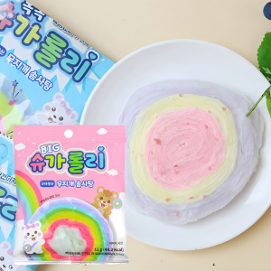 韩国进口YEM棉花糖马卡龙色彩虹儿童草莓酸甜味棉花糖节日礼物
