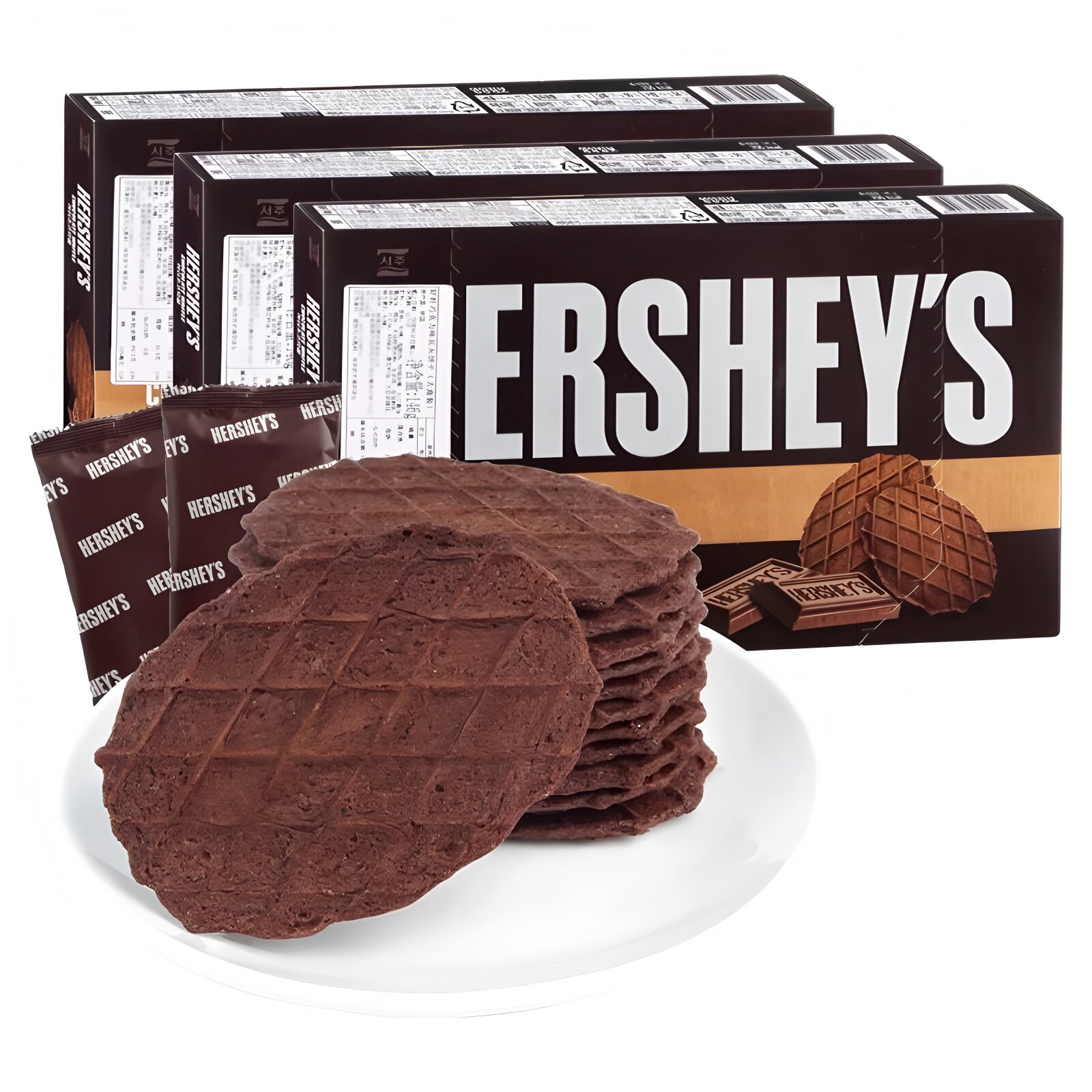 包邮韩国进口好时HERSHEY'S巧克力华夫饼瓦夫饼干薄脆小包装零食