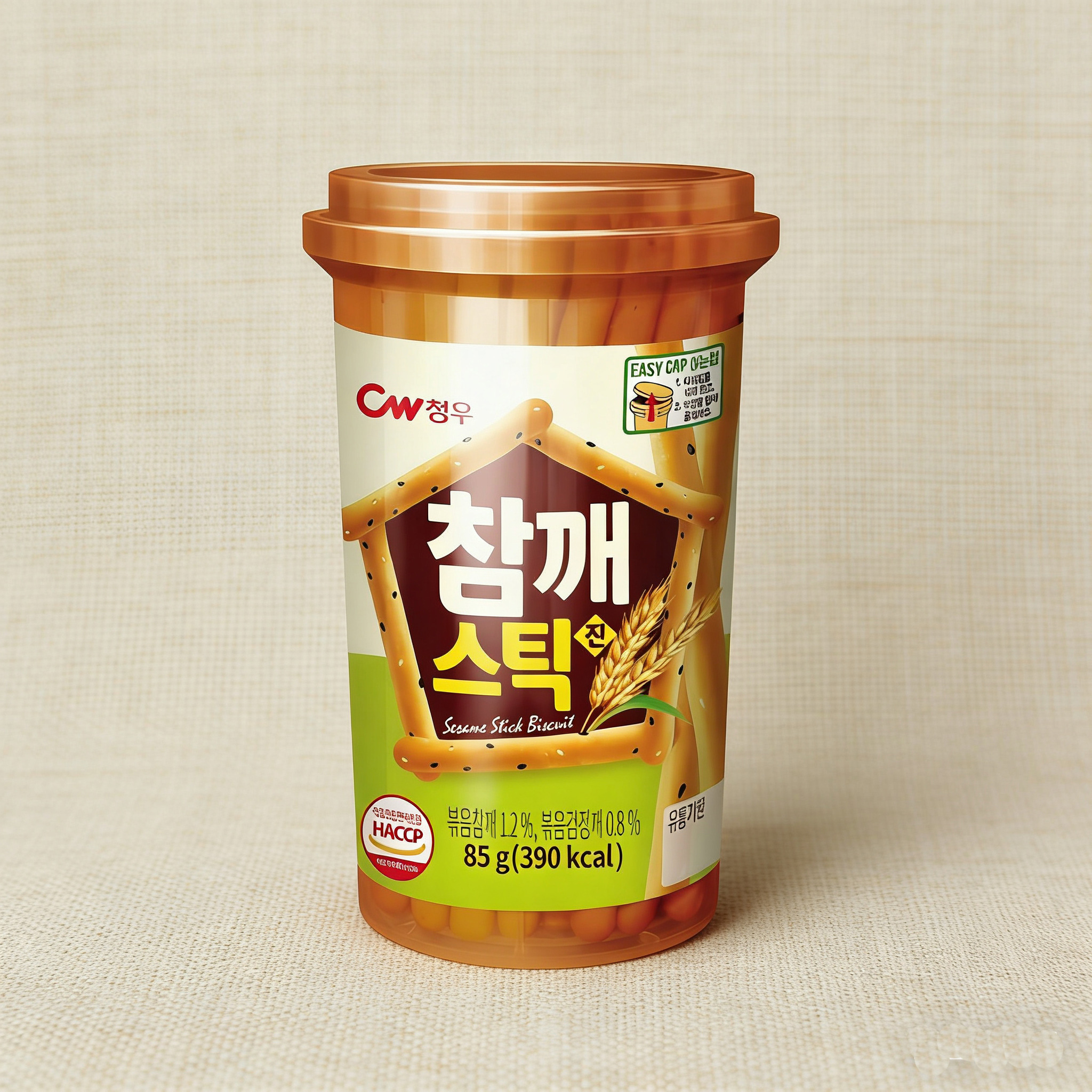 韩国进口青佑CW芝麻棒饼干条状饼干零食85g儿童磨牙棒休闲食品