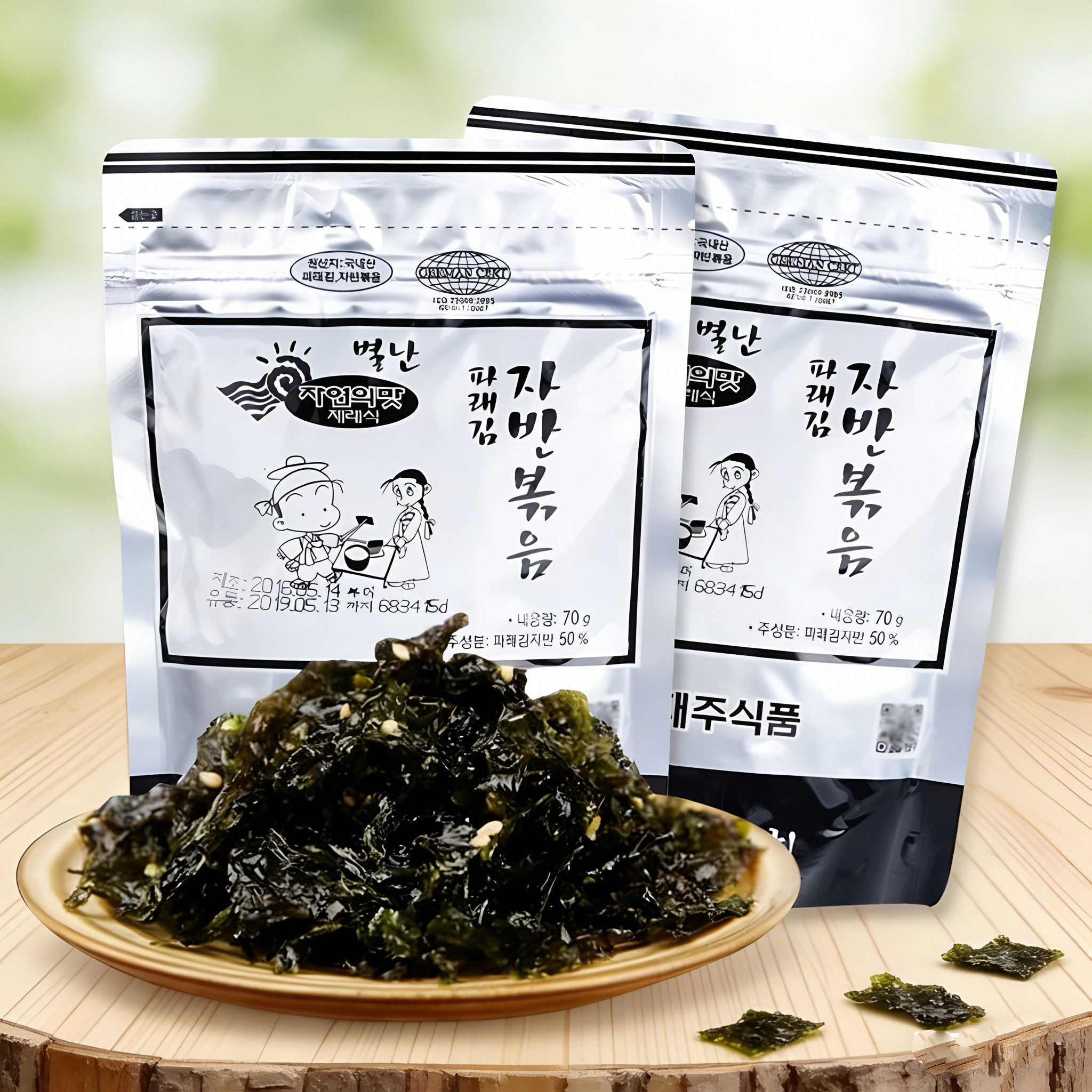 韩国进口济州岛拌饭海苔炒海苔即食海苔石板上炒出来的70g袋零食