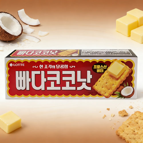 韩国进口乐天黄油椰奶饼干100g
