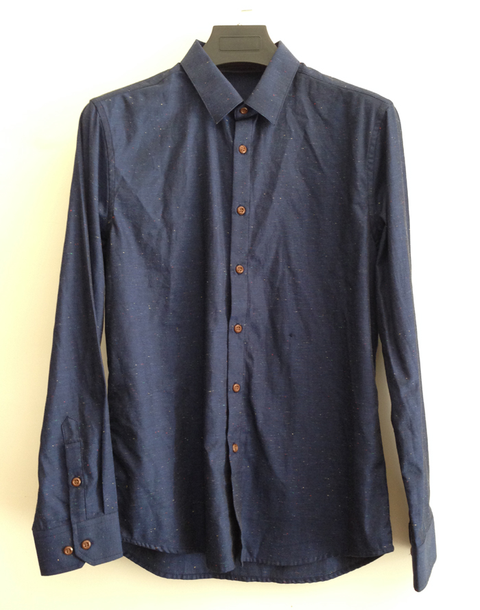 长袖修身纯棉休闲衬衫