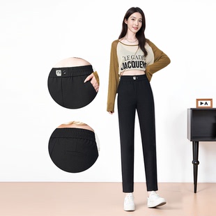 阔太九分裤女冬季保暖铅笔裤高级感简约休闲烟管直筒女裤修饰腿型