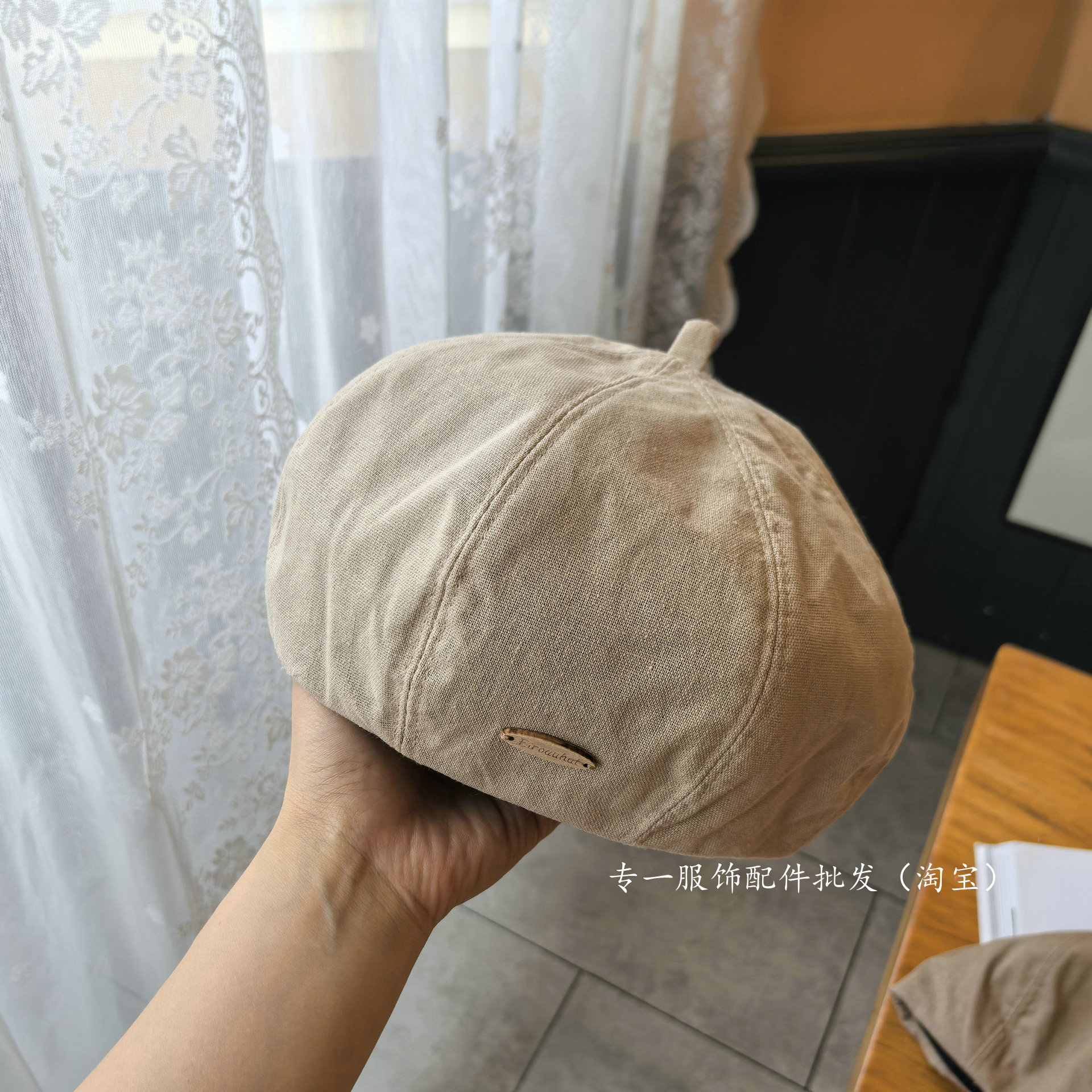 日系复古简约贝雷帽女春夏百搭画家帽显脸小棉麻文艺南瓜蓓蕾帽子