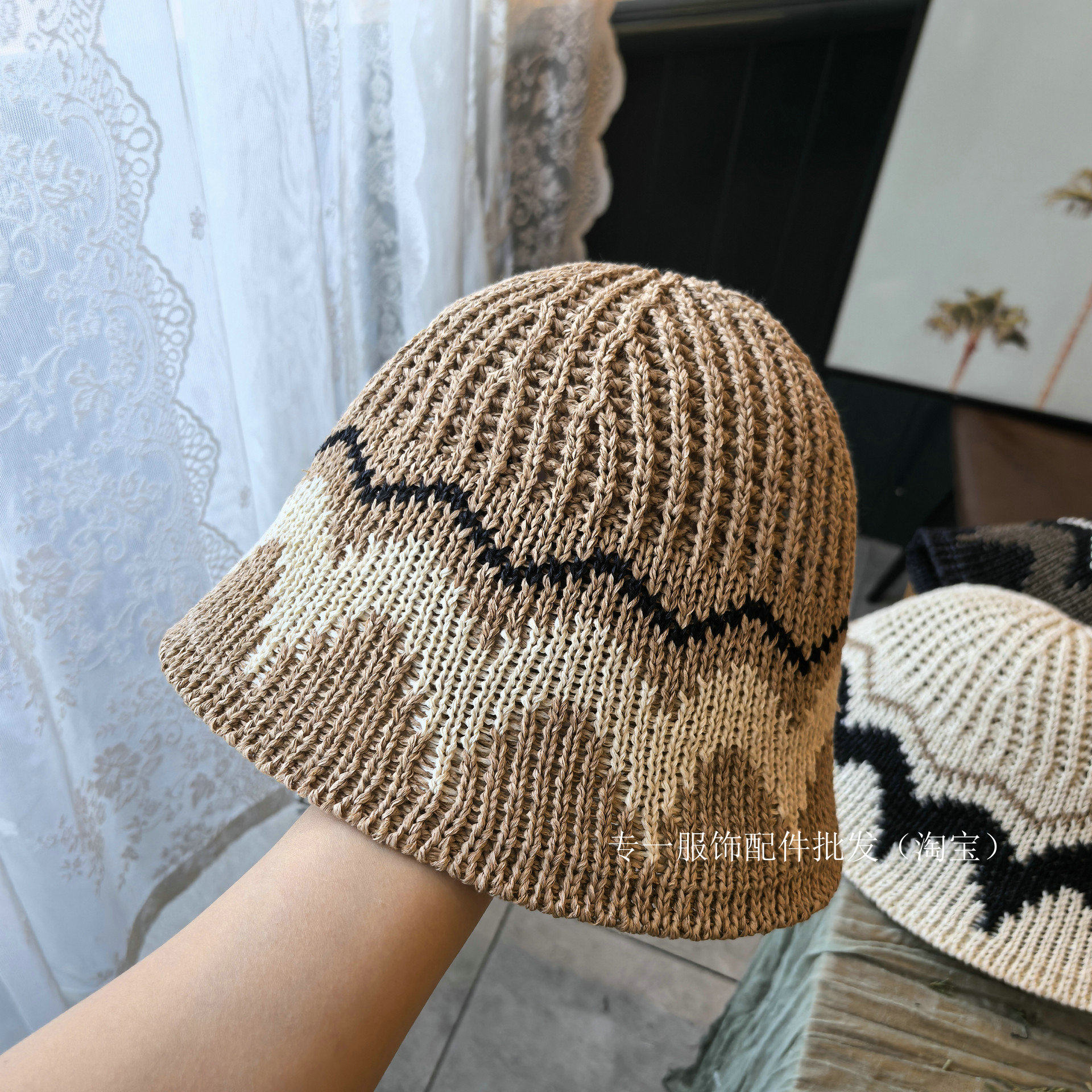 费尔岛风提花针织渔夫帽女春夏季日常百搭遮阳盆帽显脸小水桶帽,服饰配件/皮带/帽子/围巾,帽子,淘宝优惠券,粉丝福利购,淘宝优惠卷