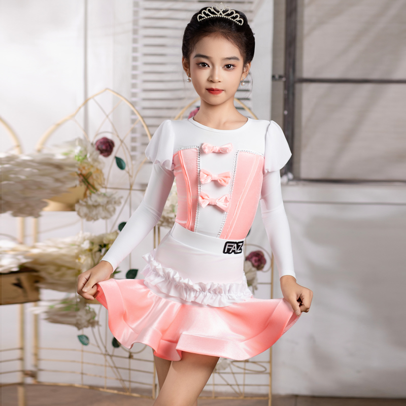 FAZ洛丽塔秋冬新款网红拉丁舞服女童分体练功服少儿拉丁舞套装