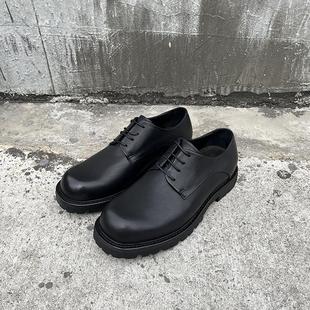 cCP风格暗黑设计师日系大头水洗马皮男复古休闲手工德比鞋