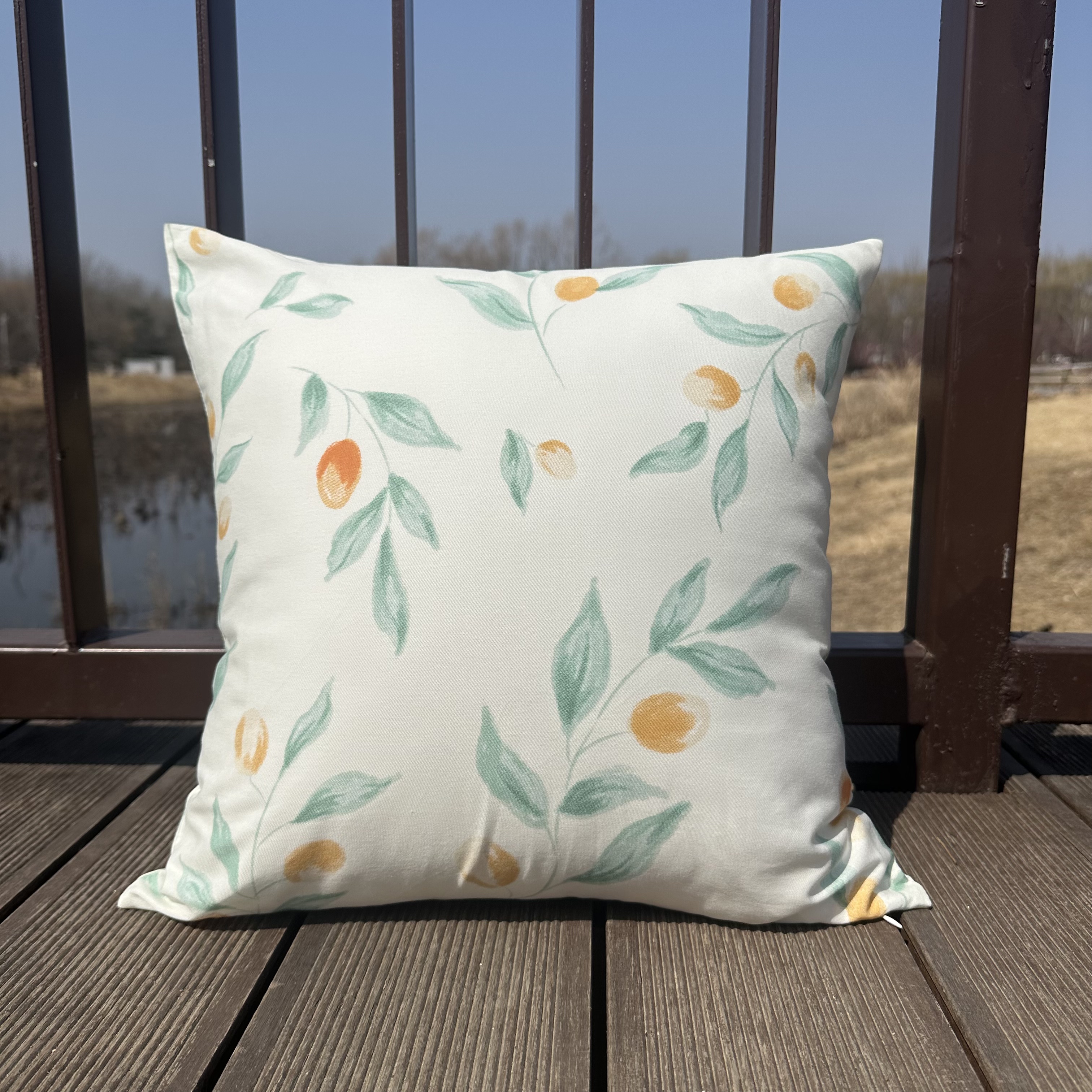 2026新款小清新40支纯棉印花抱枕沙发床头大靠垫60多尺寸45 50