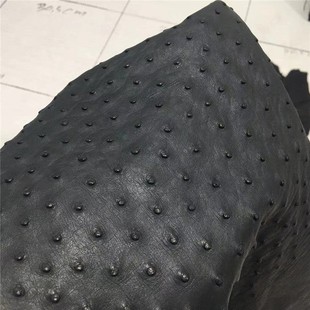 黑色整张鸵鸟皮服装面料特种动物真皮箱包皮具鞋靴手工DIY皮料