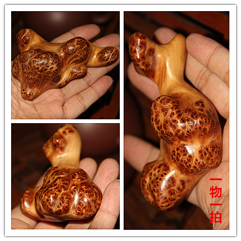 纯天然太行满留疤崖柏手把件瘤疤