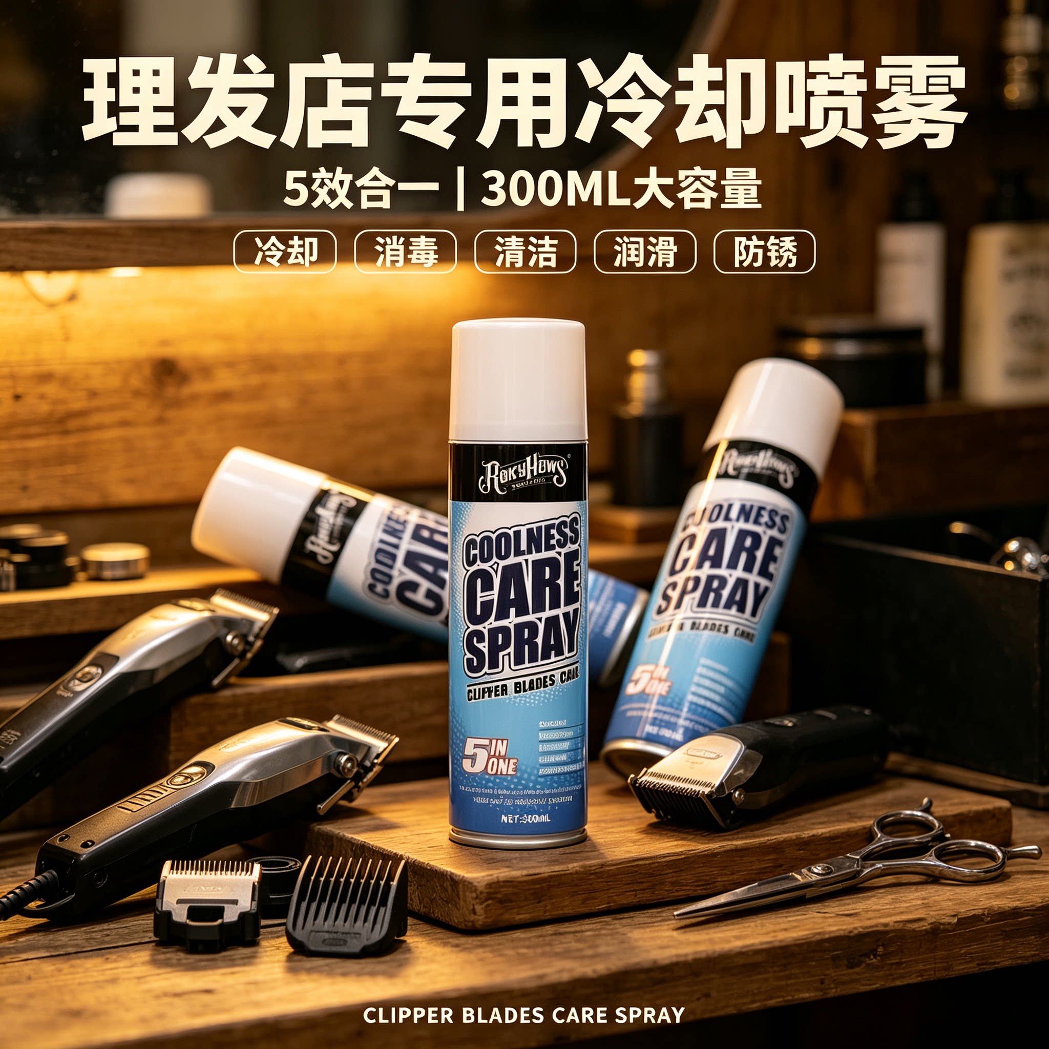 罗金霍斯发廊电推剪刀头冷却液护理喷雾推剪冷却液理发器刀头保养