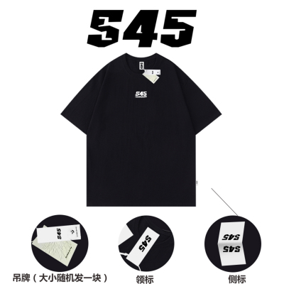 S45经典基础小标印花短袖T恤男夏