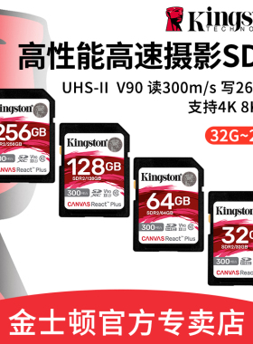 金士顿128g内存卡64g单反相机32g摄像机256g高速SD卡R7/zve1/A7M4