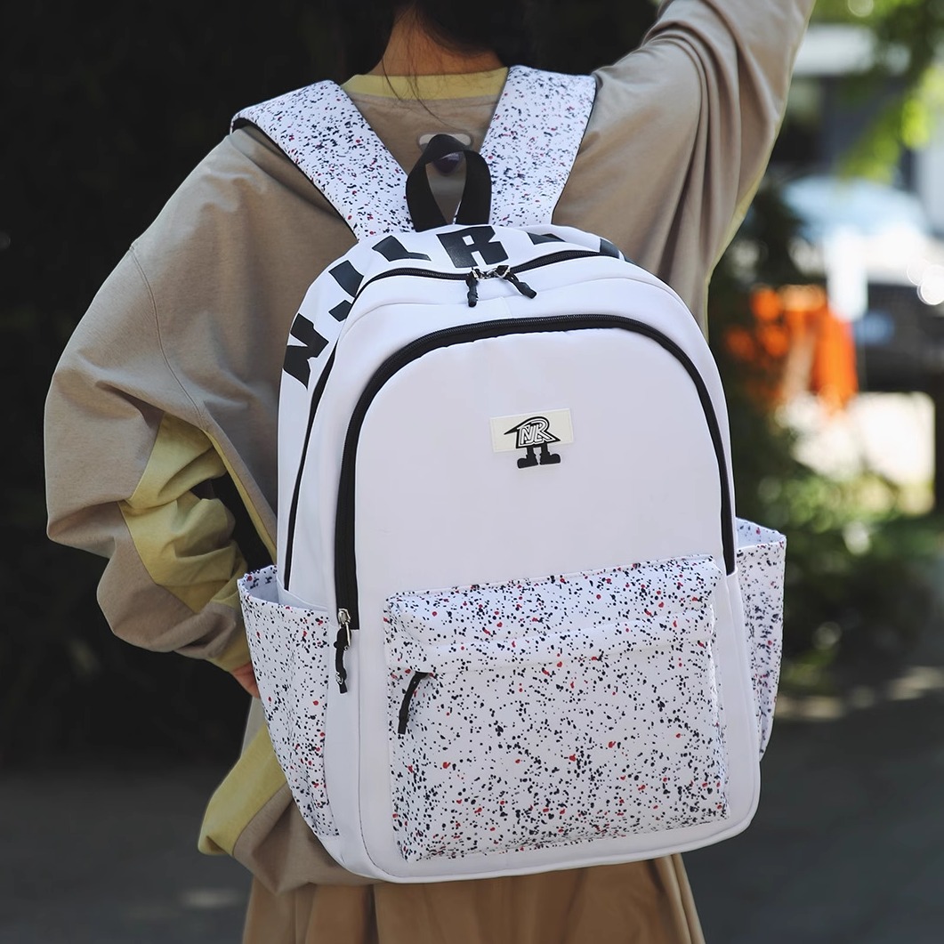 拉链2025新款撞色大容量休闲