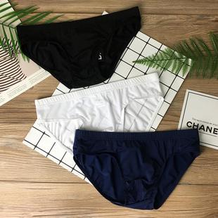 男三角透气超薄冰丝弹力紧身中腰青年一片式 购买4条发货新款 内裤