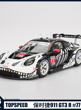 TOPSPEED1:18保时捷911GT3 R#77 AoRACING万圣节骨龙树脂汽车模型