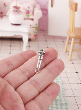 迷你话筒道具dollhouse场景bjd微缩麦克风袖珍K歌模型ob11配件