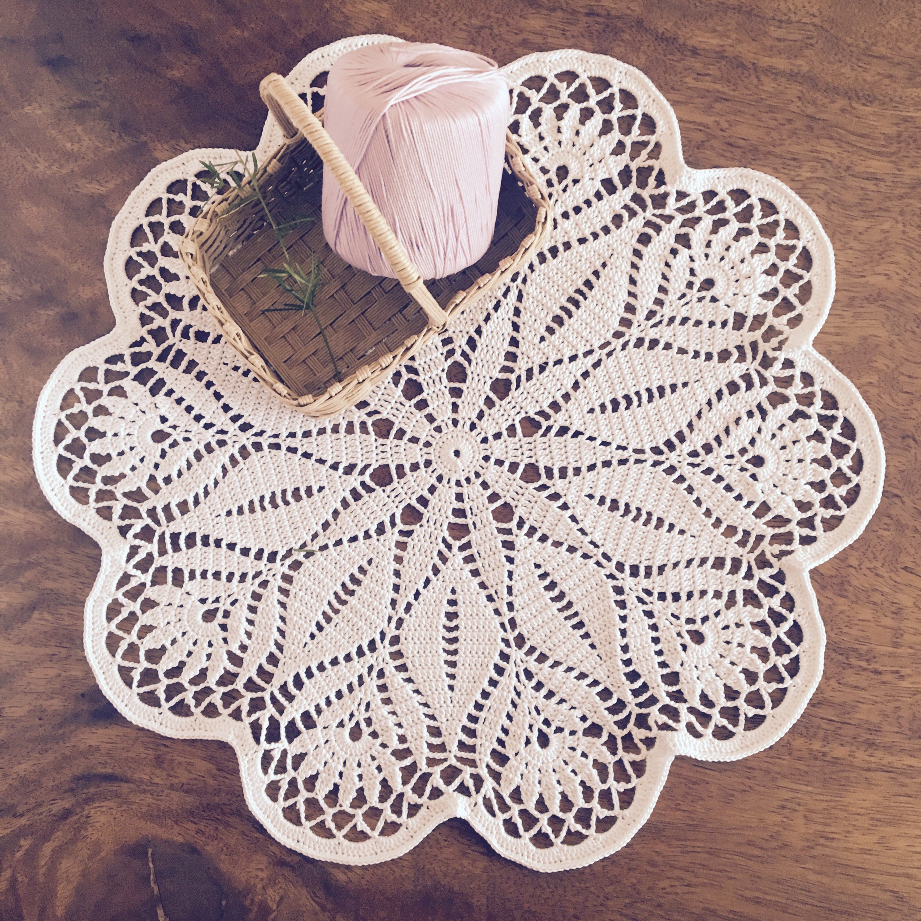 「工喜手工」diy钩针编织视频材料包玉兰装饰垫 餐垫桌垫蕾丝线