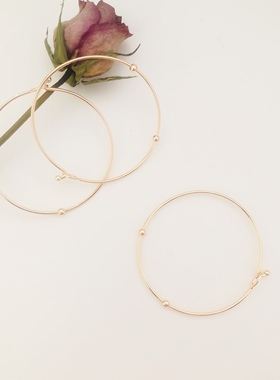 14k金可开合圆珠diy配件手镯