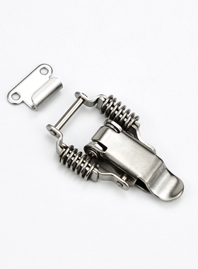 304不锈钢搭扣铁镀镍J108j108B双弹簧箱扣锁扣箱扣鸭嘴扣五金配件